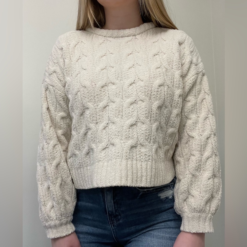 Cropped cream colored sweater size XS